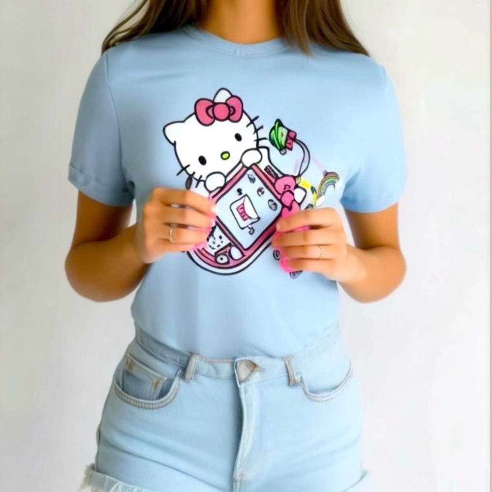 Hello Kitty Phone & Charms Short Sleeve T-Shirt Women’s